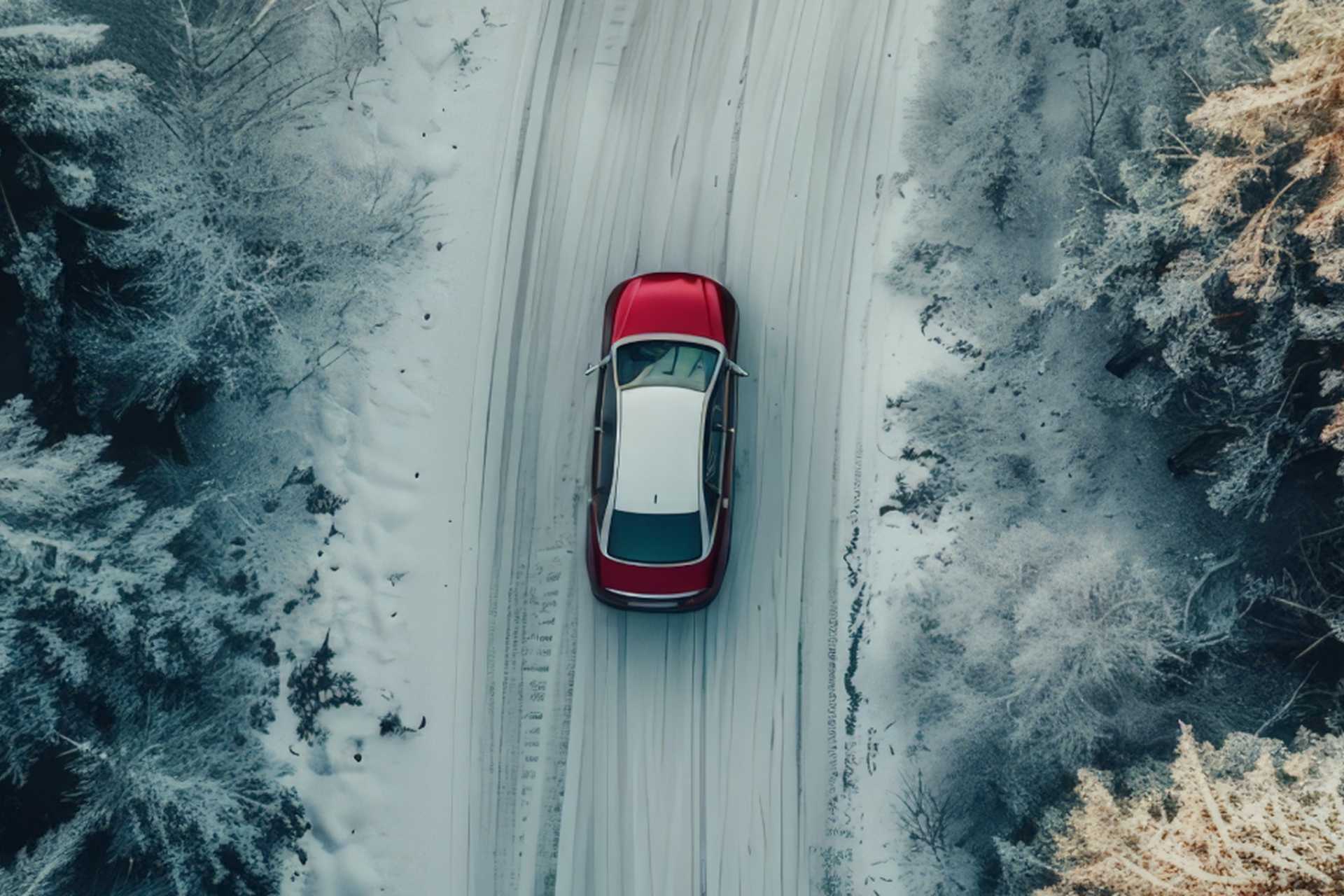 Vedere aeriană în zăpadă