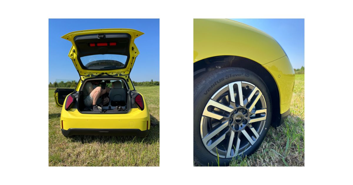 Kofferraum- und Radbilder des MINI Electric